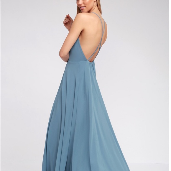 mythical kind of love slate blue maxi dress